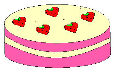 Torta con panna e fragole