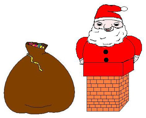 Babbo Natale nel camino