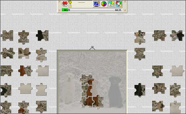 Screenshot Jigsaw Labrador im Schnee