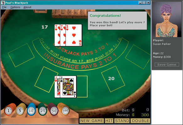 Screenshot Paul's Blackjack