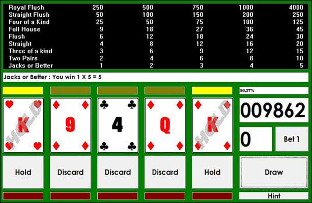 Screenshot Video Poker Trainer