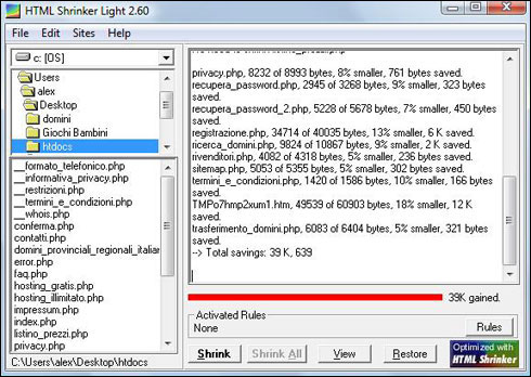 HTML Shrinker Light