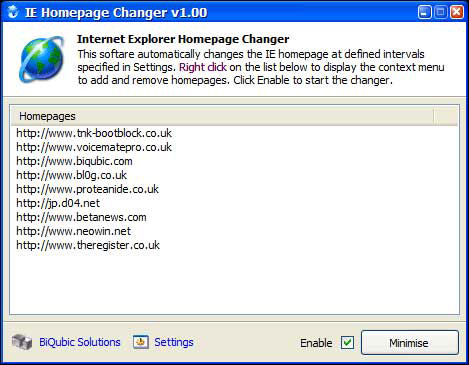 IE Homepage Changer
