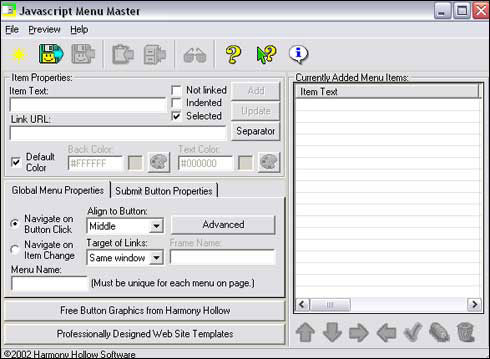 Javascript Menu Master