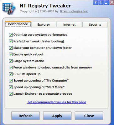 NT Registry Tweaker