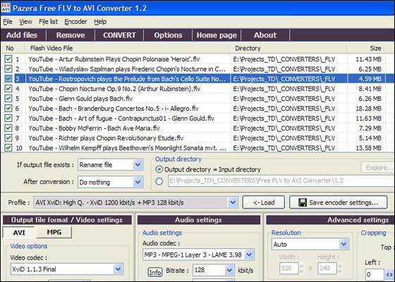 Pazera Free FLV to AVI Converter