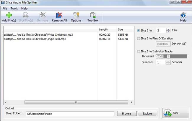 Slice Audio File Splitter