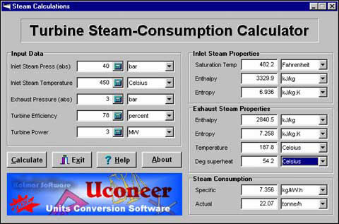 Turbine Steam-Consumption Calculator