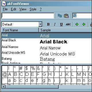 akFontViewer